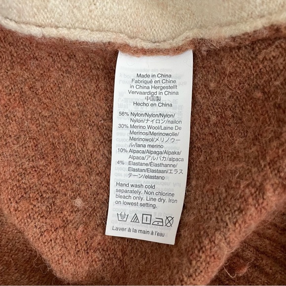 Madewell Payton Coziest Yarn Colorblock Pullover Sweater Alpaca Wool Medium - Picture 10 of 14